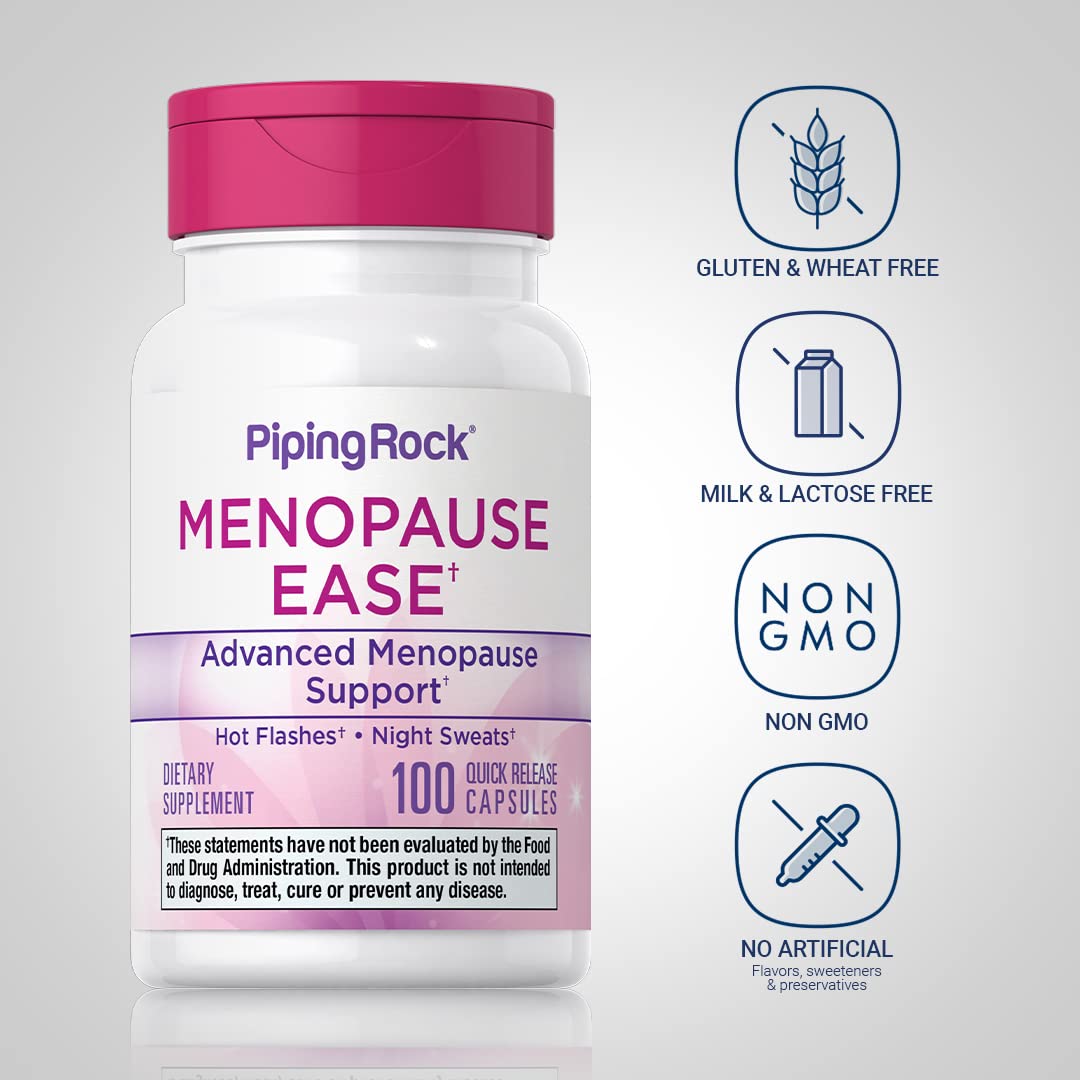 Piping Rock Menopause Ease Supplement | 100 Capsules | Advanced Support for Women | with Black Cohosh and Wild Yam | Non-GMO, Gluten Free - Maple Wellness Supplements