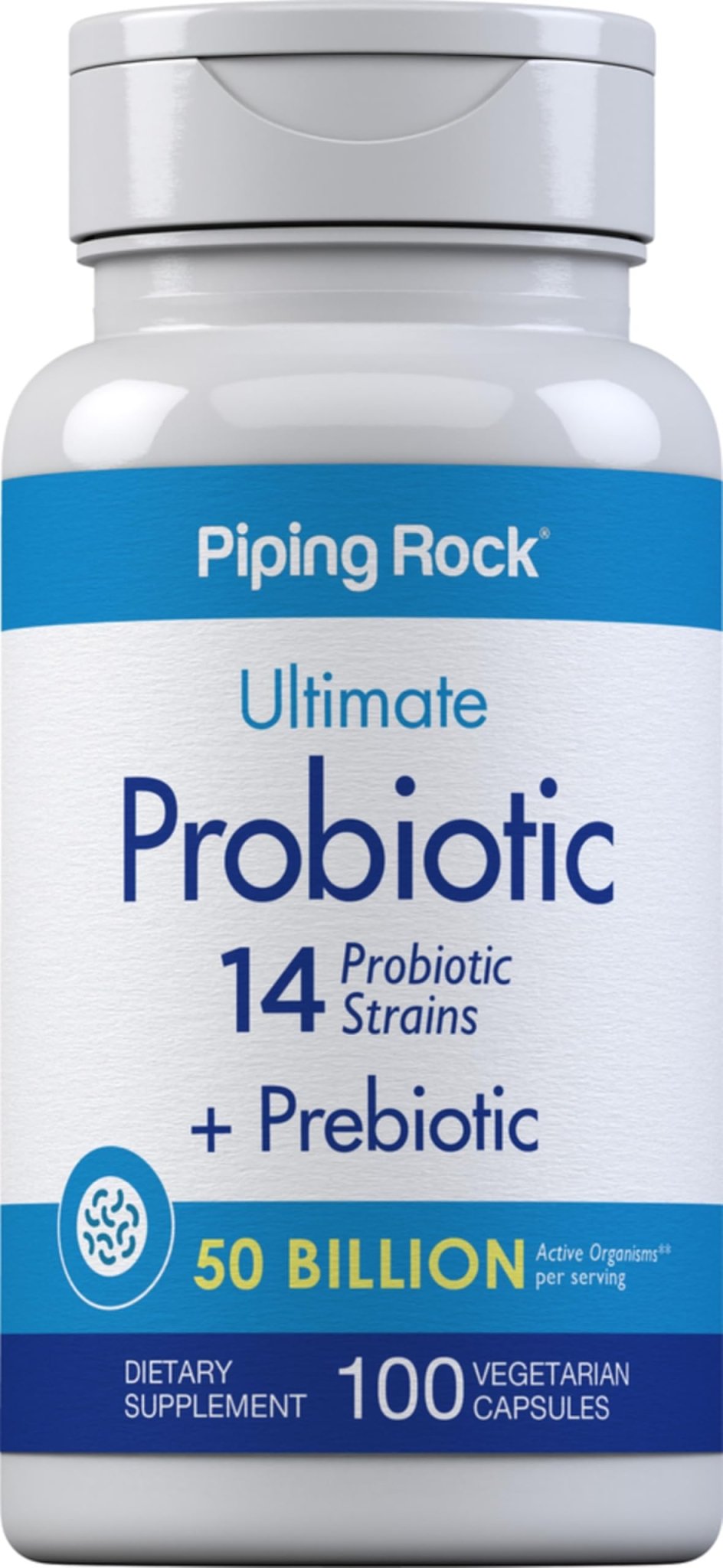 Piping Rock Probiotic and Prebiotic for Women and Men | 50 Billion CFU | 100 Capsules | Ultimate 14 Strain Supplement | Vegetarian, Non-GMO, Gluten Free - Maple Wellness Supplements