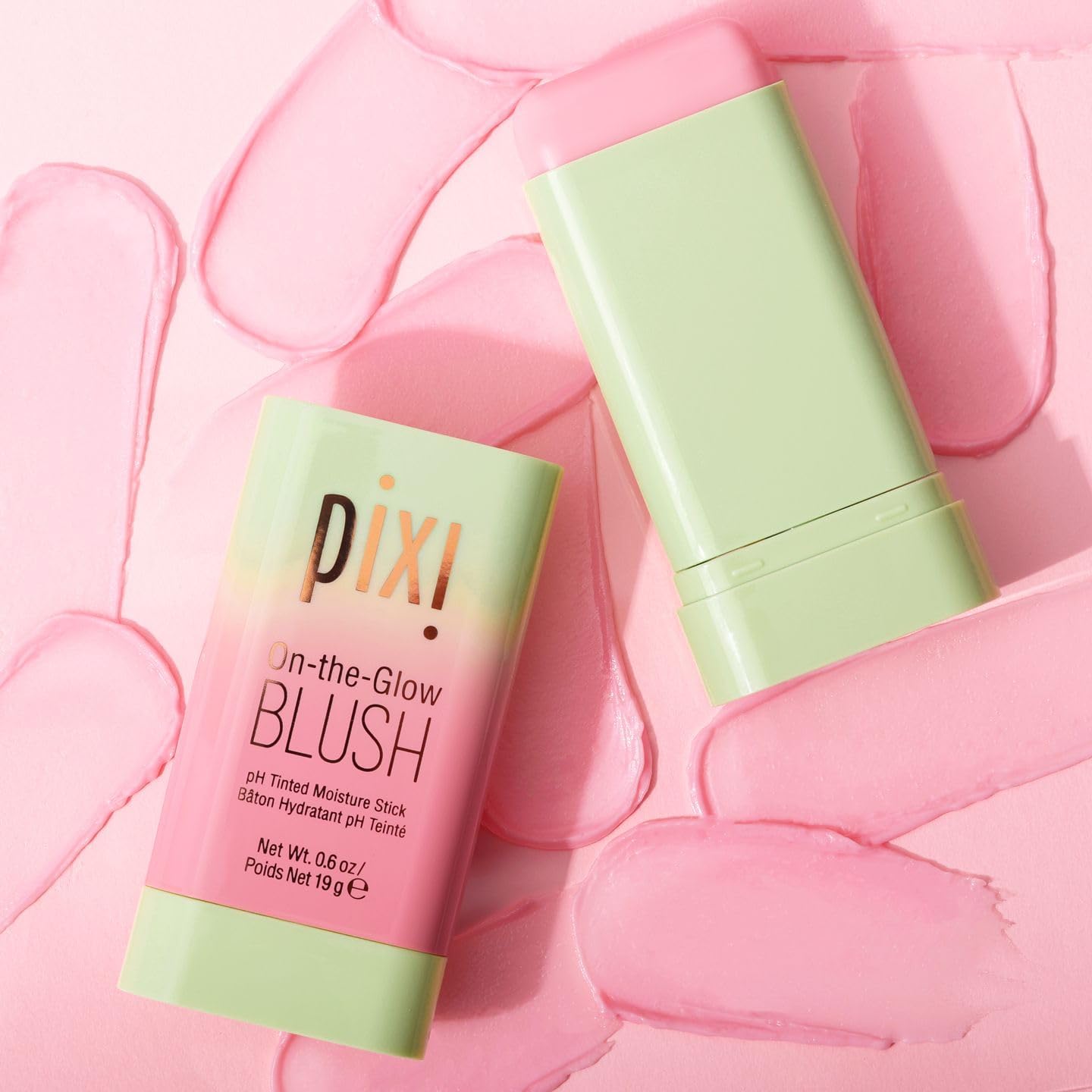 Pixi On-the-Glow Blush Stick in CheekTone, pH Reactive Hydrating Tinted Moisture Stick for Cheeks and Lips with Ginseng, Aloe Vera and Fruit Extracts, Twist-Up Design, Paraben-Free, 19g / 0.6 oz - Maple Wellness Supplements