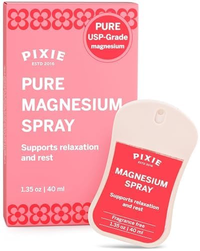 Pixie Pure Magnesium Spray 1.35oz – USP Grade – Fast-Absorbing Topical Relief for Body Aches, Sleep & Menstrual Discomfort – Travel Size & Non-Toxic for Feminine Care - Maple Wellness Supplements