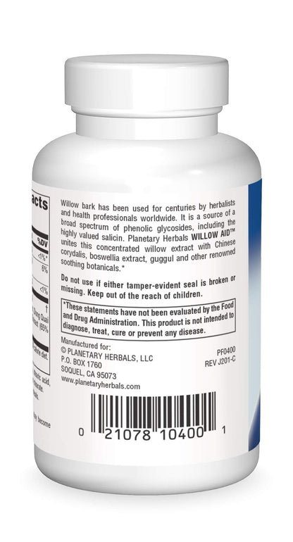 Planetary Herbals Willow Aid Tablets, 60 Count - Maple Wellness Supplements