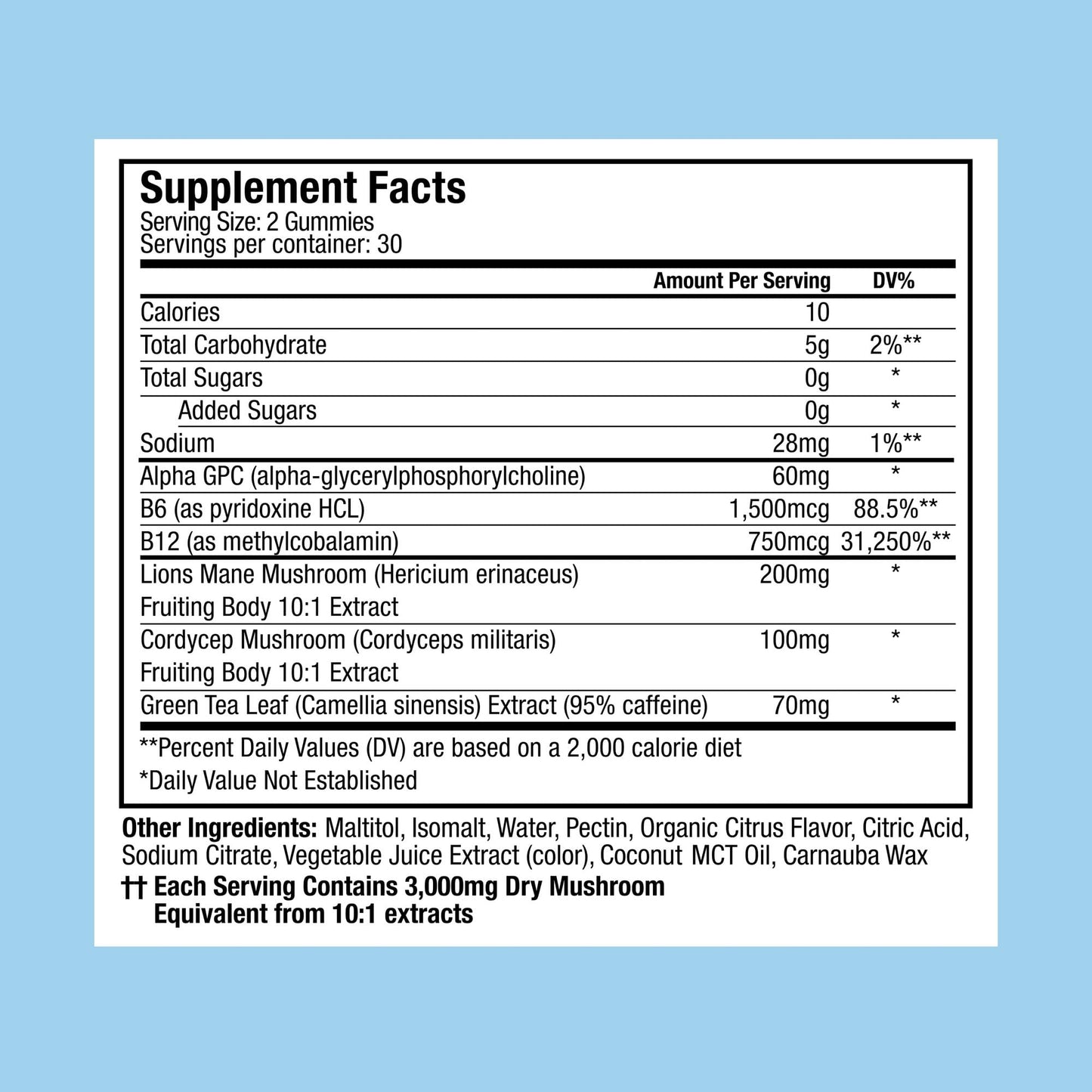 Plant People WonderFocus Mushroom Gummies with Lion’s Mane & Cordyceps - Nootropic Brain Supplement Boosts Memory, Focus, Energy & Mood in Adults | No Sugar, 100% Vegan, Citrus Flavor, 60 Count - Maple Wellness Supplements