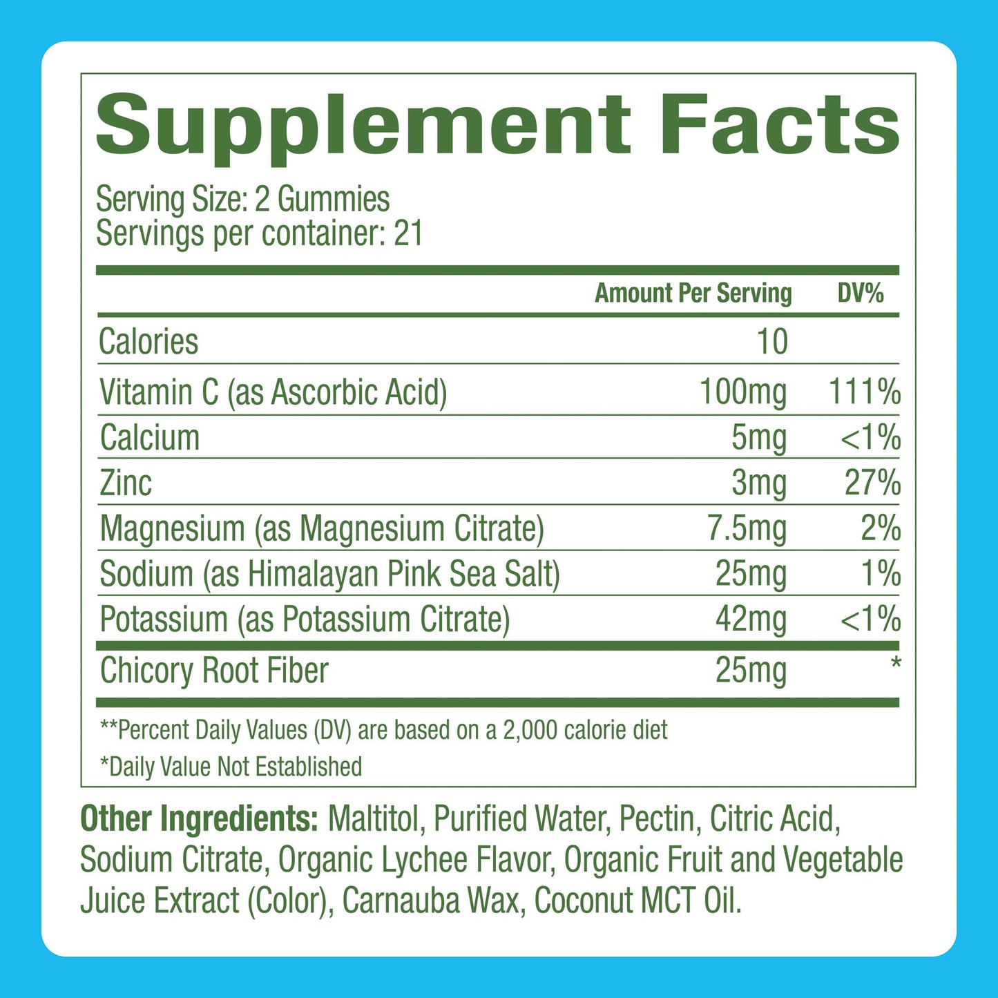 Plant People WonderHydrate Electrolyte Gummies – Vegan Hydration Supplement with Magnesium, Potassium, Zinc, Vitamin C & Himalayan Sea Salt – Zero Sugar Lychee (42 Count) - Maple Wellness Supplements