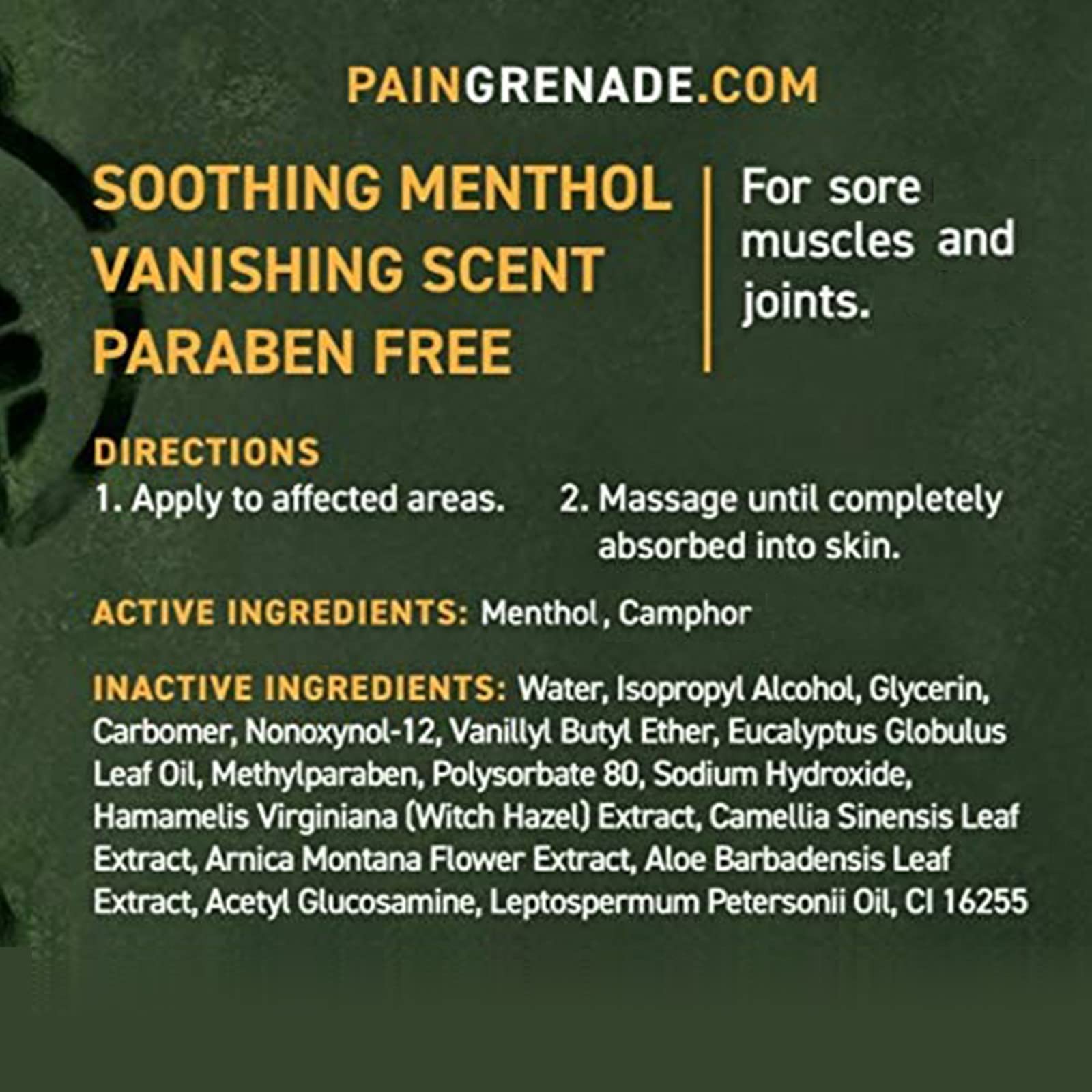 Plant Powered Roll-On Gel by Pain Grenade - Cooling and Warming Gel with Arnica, Menthol, Camphor, Glucosamine, and Other All Natural Botanicals - 3 - Pack - Maple Wellness Supplements