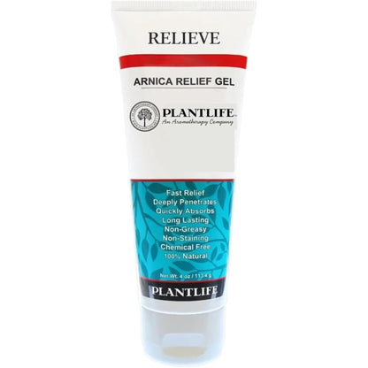 Plantlife Arnica Relieve Gel - Made with Arnica and 100% Pure Essential Oils - Relieve Products are a Homeopathic Solution for Everyday Use - Works Quickly and Effectively - Made in California - Maple Wellness Supplements