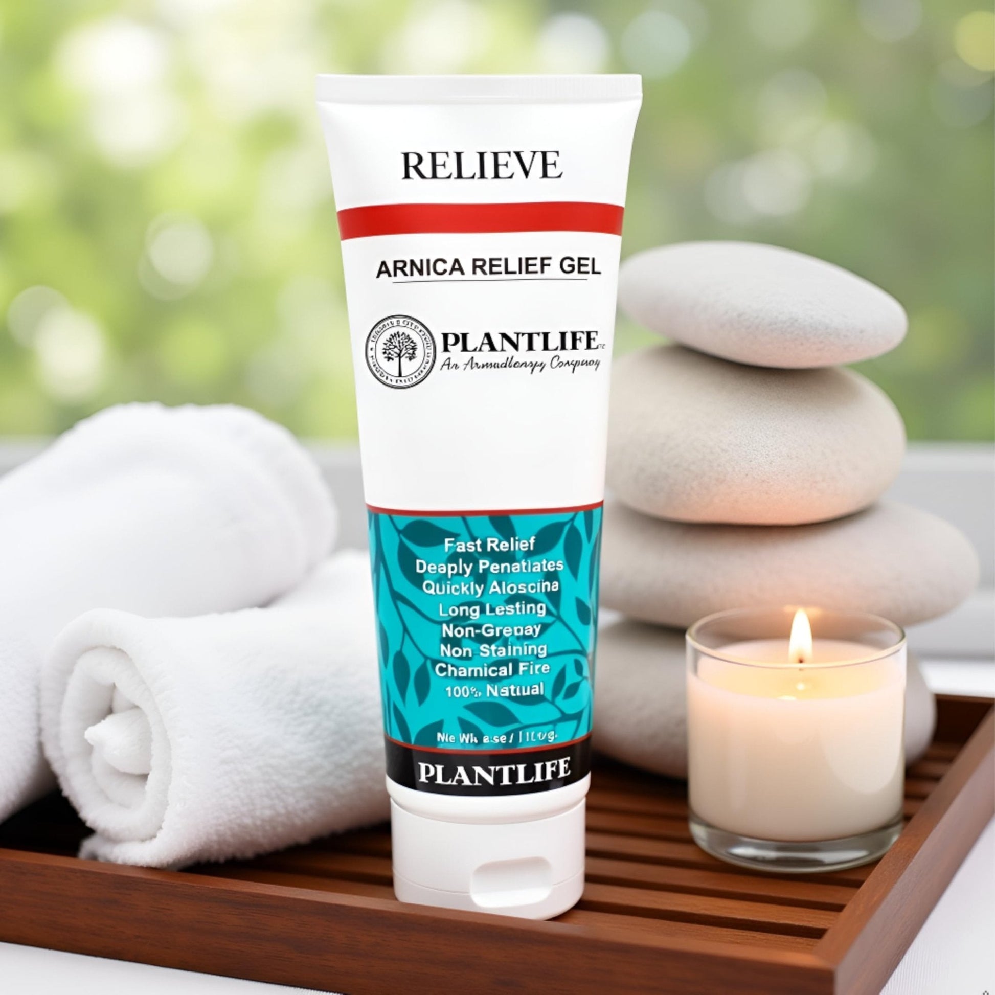 Plantlife Arnica Relieve Gel - Made with Arnica and 100% Pure Essential Oils - Relieve Products are a Homeopathic Solution for Everyday Use - Works Quickly and Effectively - Made in California - Maple Wellness Supplements