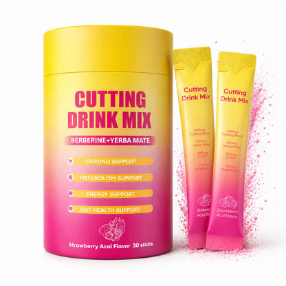 PlocoXe Cutting Drink Mix with Berberine, Chromium, 5-HTP, Yerba Mate & Magnesium - Dual-Action Craving & Gut Health | Strawberry Acai Flavor,Vegan, - Maple Wellness Supplements