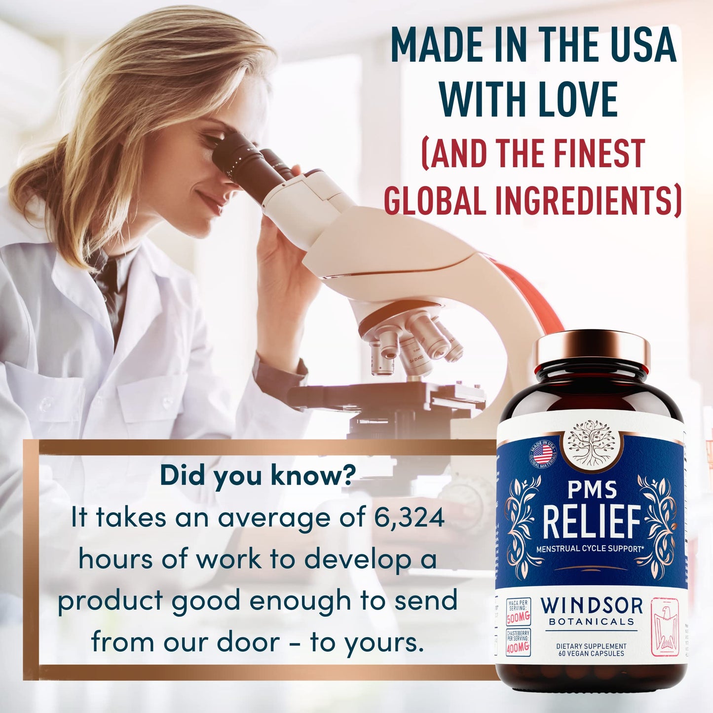PMS Support Supplement for Women with Chasteberry, Maca Root, Ashwagandha - Period Relief, Bloating Relief for Women, Mood Support, Hormone Balance Herbal Supplements - 30 Day, 60 Vegan Capsules - Maple Wellness Supplements