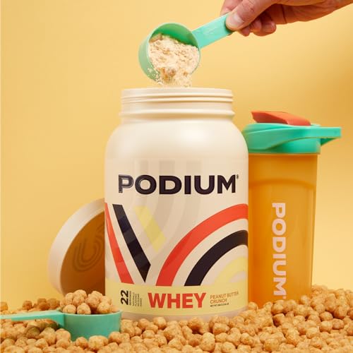 Podium Nutrition, Whey Protein Powder, Peanut Butter Crunch, 22 Servings, 27g of Whey - Maple Wellness Supplements