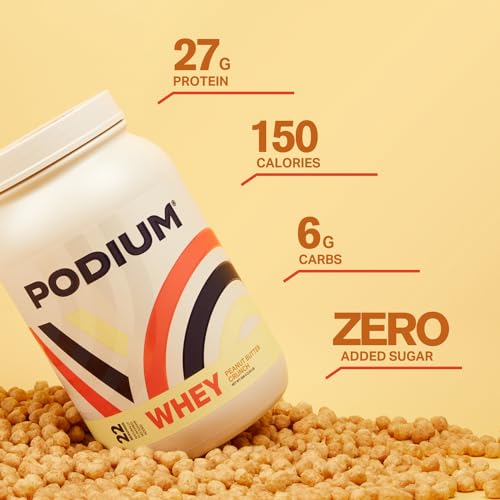 Podium Nutrition, Whey Protein Powder, Peanut Butter Crunch, 22 Servings, 27g of Whey - Maple Wellness Supplements