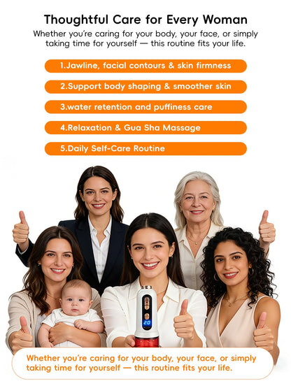 Poeruo 5-in-1 Body Sculpting Machine – Gua Sha & Cupping Vacuum Massage Device, Lymphatic Drainage Massage, Anti-Cellulite Tool & Skin Firming Care for Face, Belly, Arms, Legs, Waist & Love Handles - Maple Wellness Supplements