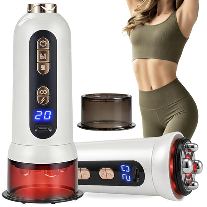 Poeruo 5-in-1 Body Sculpting Machine – Gua Sha & Cupping Vacuum Massage Device, Lymphatic Drainage Massage, Anti-Cellulite Tool & Skin Firming Care for Face, Belly, Arms, Legs, Waist & Love Handles - Maple Wellness Supplements
