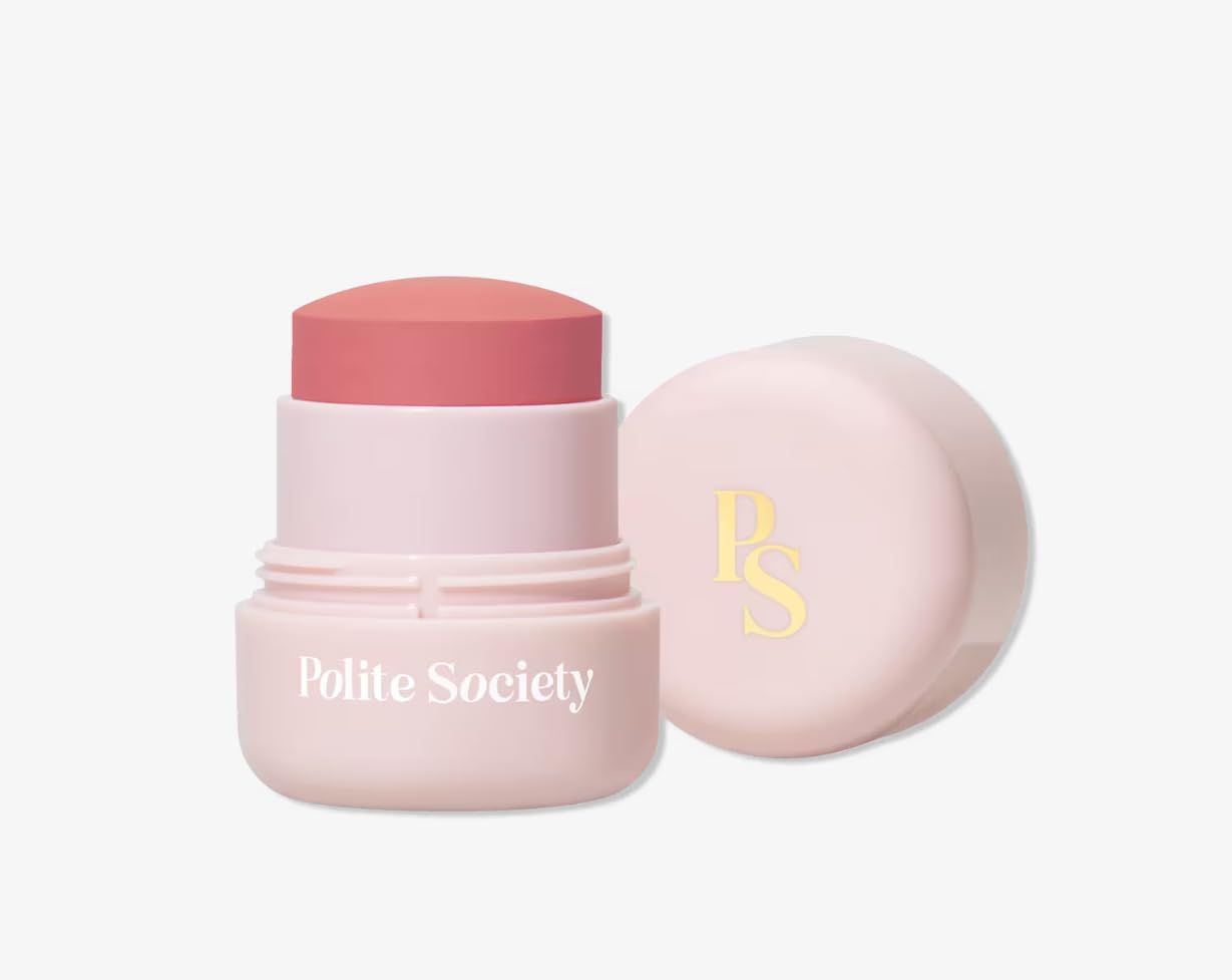 Polite Society Polite Pops Powder Blush Stick, Hybrid Cream to Powder Formula, Buildable Color with Coastal Plant and Vitamin E,Paris baby pink - Maple Wellness Supplements