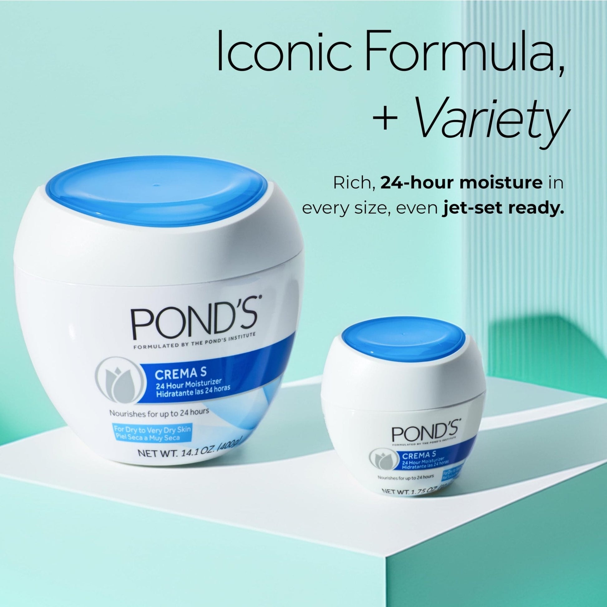 Pond's Nourishing Moisturizing Cream, Crema S, Fragrance Free, Ivory, 14.1 Oz - Maple Wellness Supplements