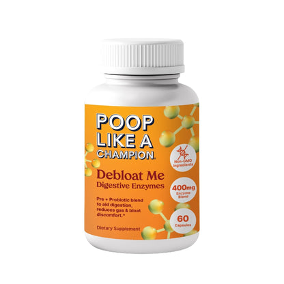 Poop Like a Champion Bloating Relief Digestive Enzymes, Probiotic Powered Capsules to Support Digestive Health and Gas Relief, 60 Capsules - Maple Wellness Supplements