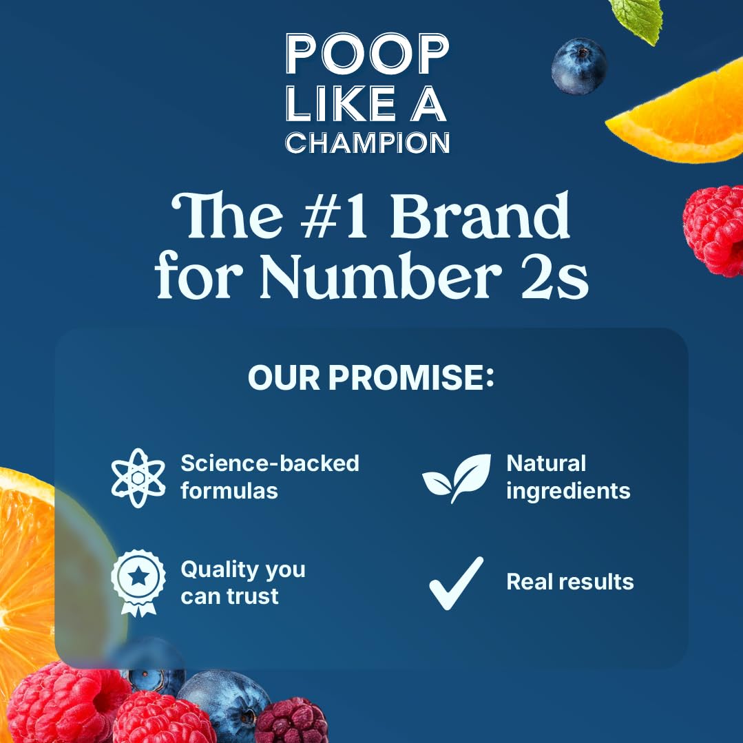 Poop Like a Champion Fiber Gummies – 5g Fiber per Serving, Non-GMO, Vegan, Digestive Support, 60 Pieces per Bottle - Maple Wellness Supplements