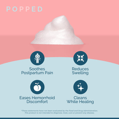 POPPED Witch Hazel Foam with Aloe (5 fl oz) | Perineal Healing Foam for Postpartum Care | Relieves Pain, Hemorrhoids, and Swelling After Birth | Postpartum Essential - Maple Wellness Supplements