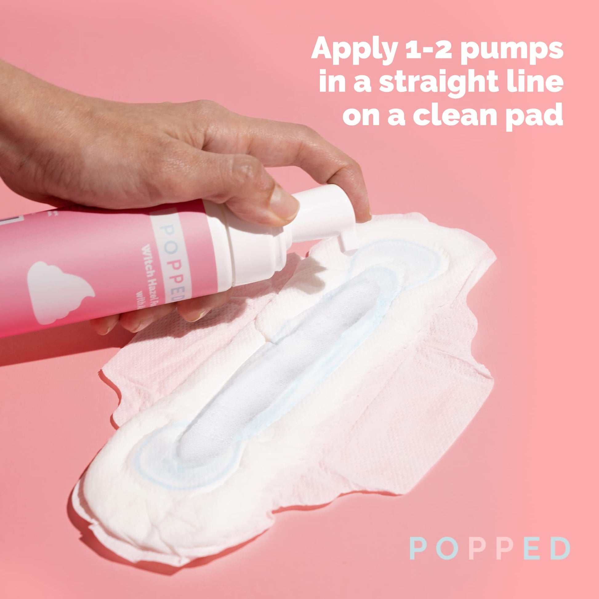 POPPED Witch Hazel Foam with Aloe (5 fl oz) | Perineal Healing Foam for Postpartum Care | Relieves Pain, Hemorrhoids, and Swelling After Birth | Postpartum Essential - Maple Wellness Supplements