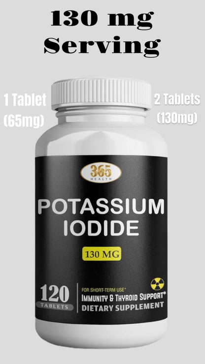 Potassium Iodide130 mg - KI Tablets- Potassium130 mg - USA Made Potassium Iodine Pills YODO Naciente - Maple Wellness Supplements
