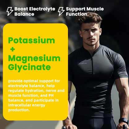 Potassium Magnesium Gummies,High Absorption Magnesium Glycinate,B6,D3,Potassium Citrate for Leg Cramps,Muscle,Electroyte for Adults Kids,Sugar-Free, 60 Gummies (Pineapple) - Maple Wellness Supplements