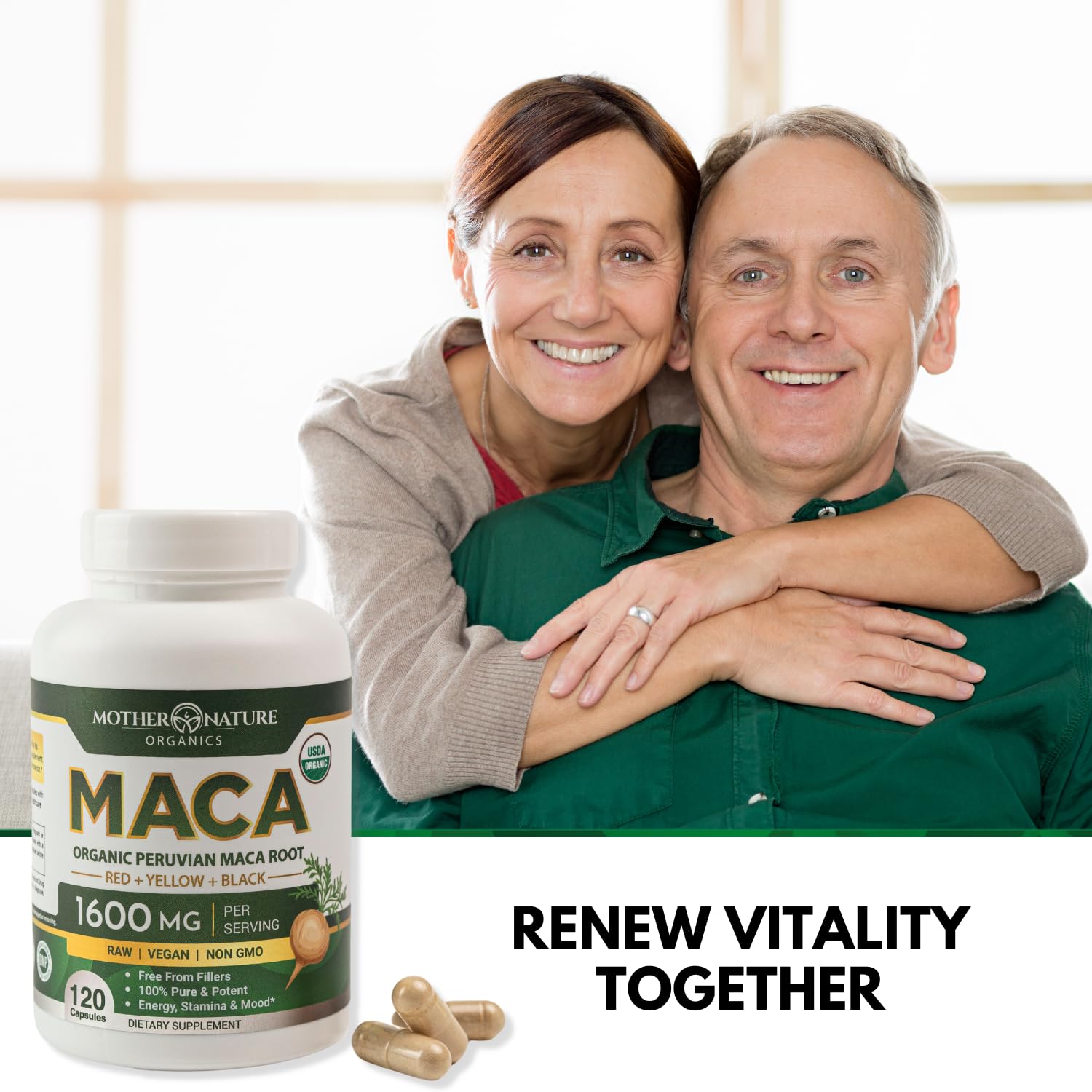 Powerful Maca Blend for Men – Black, Red & Yellow Maca Capsules | Supports Energy, Stamina & Endurance | Promotes Hormonal Balance & Vitality - Maple Wellness Supplements