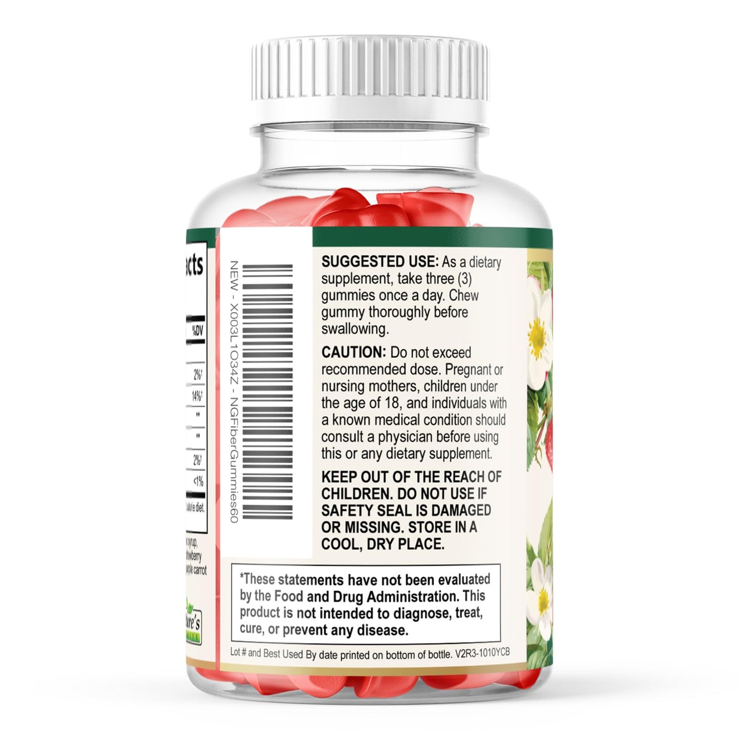 Prebiotic Fiber Gummies - 4g Dietary Fiber Per Serving - Extra Strength Daily Supplement for Adults - Tasty Strawberry Flavor - Plant Based Digestive - Maple Wellness Supplements