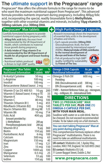 Pregnacare Max, White, 84 Count (Pack of 1) - Maple Wellness Supplements