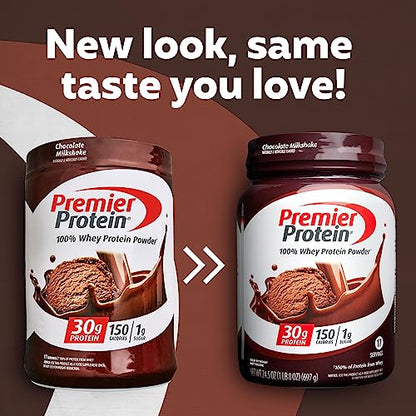 Premier Protein Powder, Chocolate Milkshake, 30g Protein, 1g Sugar, 100% Whey Protein - Maple Wellness Supplements