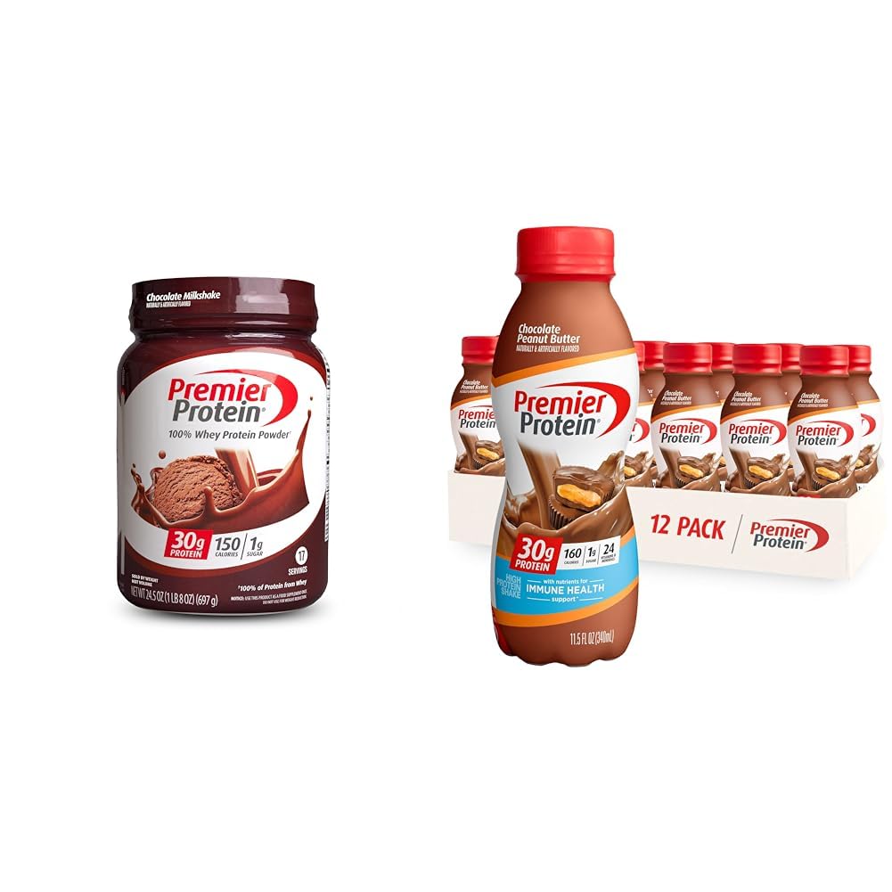 Premier Protein Powder, Chocolate Milkshake, 30g Protein, 1g Sugar, 100% Whey Protein - Maple Wellness Supplements
