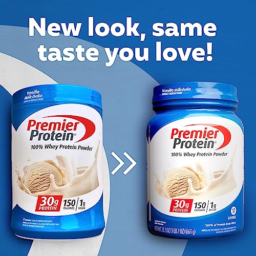 Premier Protein Powder, Vanilla Milkshake, 30g Protein, 1g Sugar, 100% Whey Protein - Maple Wellness Supplements
