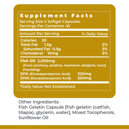 Premier Research Labs EPA DHA Marine Softgels - Omega 3 Fish Oil, EPA DHA Omega 3 Supplement, Fatty Acids for Women & Men, Natural - 90 Softgel Capsules - Maple Wellness Supplements
