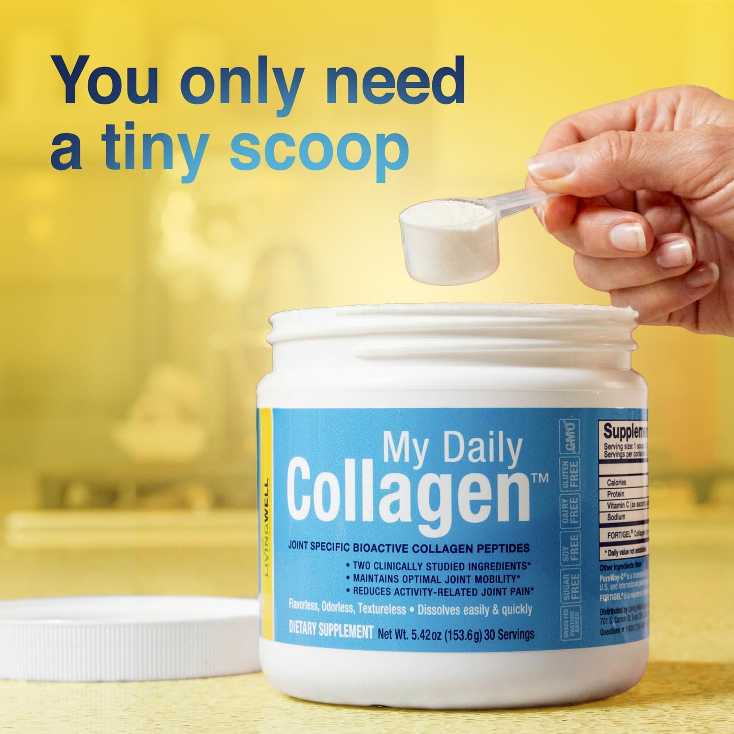 Premium Collagen Peptides Type 1 & 3 Collagen Powder - Hydrolyzed Bovine with Protein & Vitamin C – Unflavored Powdered Peptides Protein for Men and Women Joint & Cartilage Health – 30 Servings - Maple Wellness Supplements