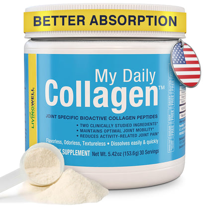 Premium Collagen Peptides Type 1 & 3 Collagen Powder - Hydrolyzed Bovine with Protein & Vitamin C – Unflavored Powdered Peptides Protein for Men and Women Joint & Cartilage Health – 30 Servings - Maple Wellness Supplements