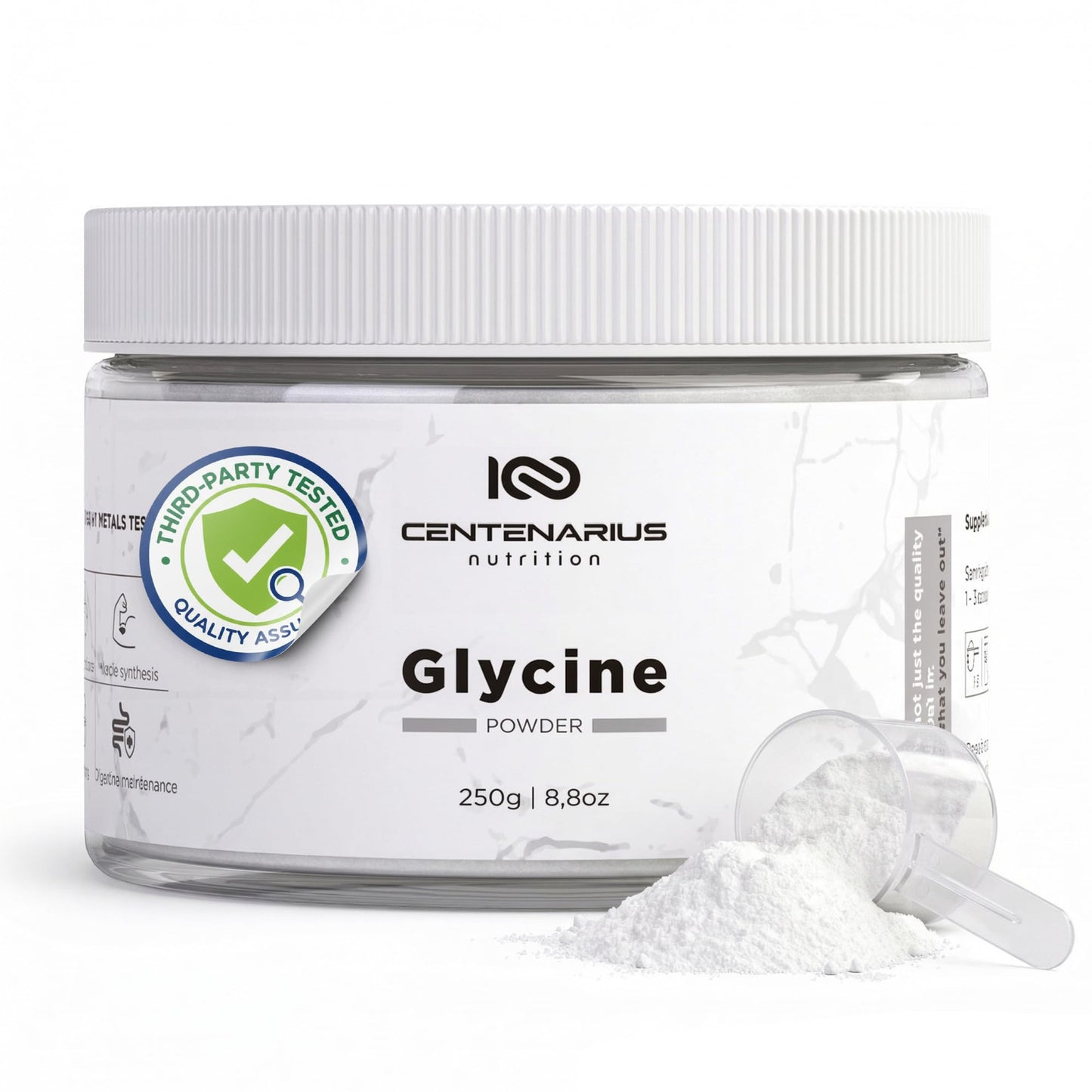 Premium Glycine Powder 250g | Amino Acids Supplement for Post Workout Muscle Recovery, Digestion, Sleep Aid + More - Vegan, Additive-Free - Maple Wellness Supplements