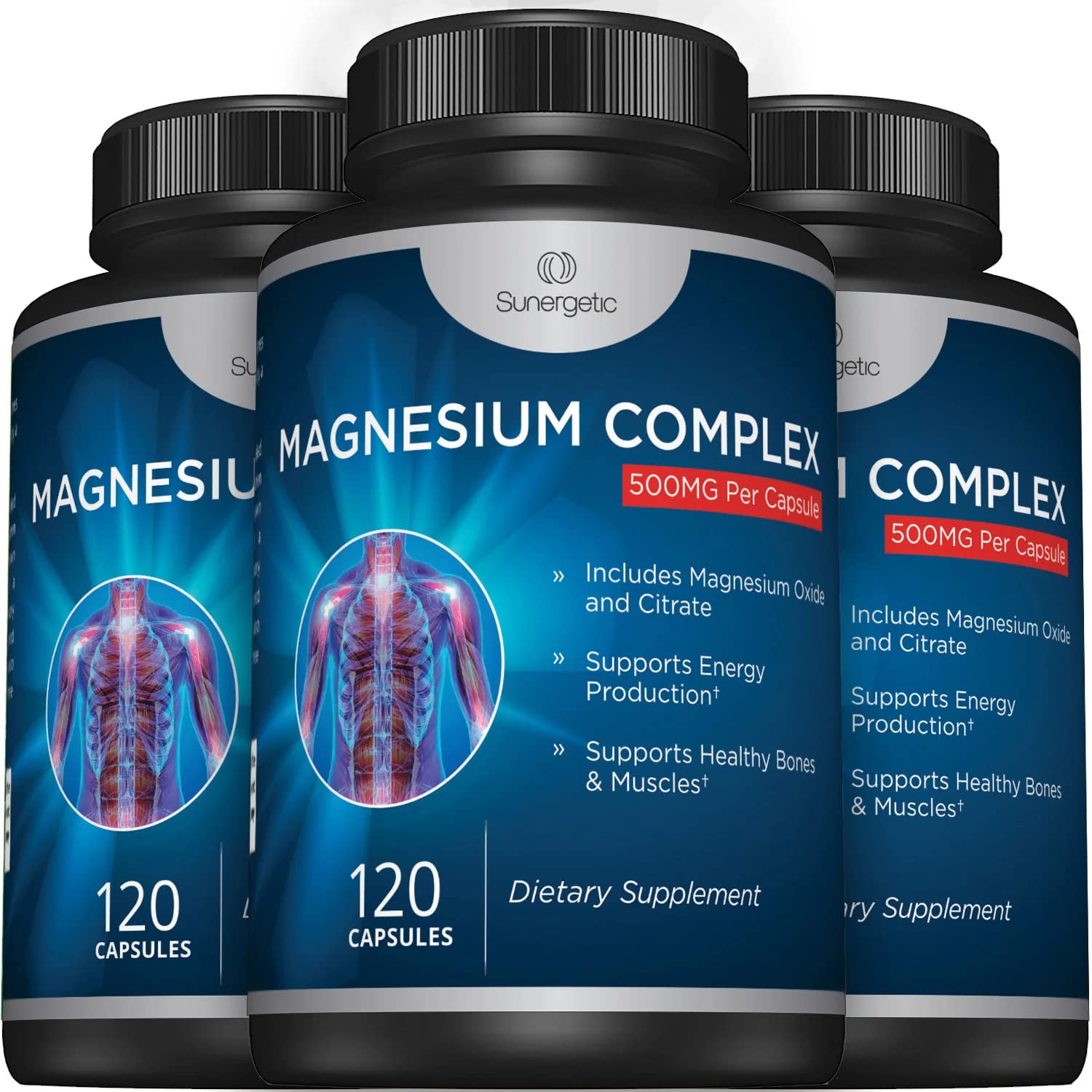Premium Magnesium Citrate Capsules – Powerful 500mg Magnesium Oxide & Citrate Supplement – Helps Support Healthy Bones, Muscles, Teeth, Energy & Relaxation – 120 Vegetable Capsules - Maple Wellness Supplements