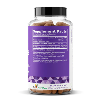 Premium Menopause Supplement for Women – Menopause Balance with Shatavari, Ashwagandha, L-Theanine & Holy Basil – Holistic Multi-Symptom Menopause Support & Hot Flash Relief – 60 Vegetarian Capsules - Maple Wellness Supplements
