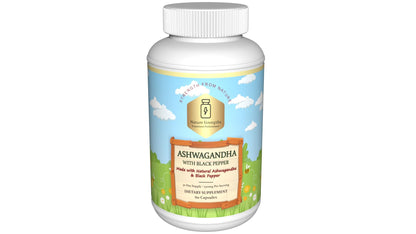 Premium Organic Ashwagandha with Black Pepper - 1300mg per Serving, 60 Capsules - Made in USA, FDA Registered Facility - Enhanced Absorption with Piperine for Optimal Performance - Maple Wellness Supplements