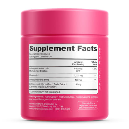 Premium Ovarian Health Support Supplement – Hormone Balance, Ovulation & Cycle Regularity - Myo-Inositol & D-Chiro Inositol Supplement for Women – 40:1 Inositol Ratio With Folate & DIM – 90 Capsules - Maple Wellness Supplements
