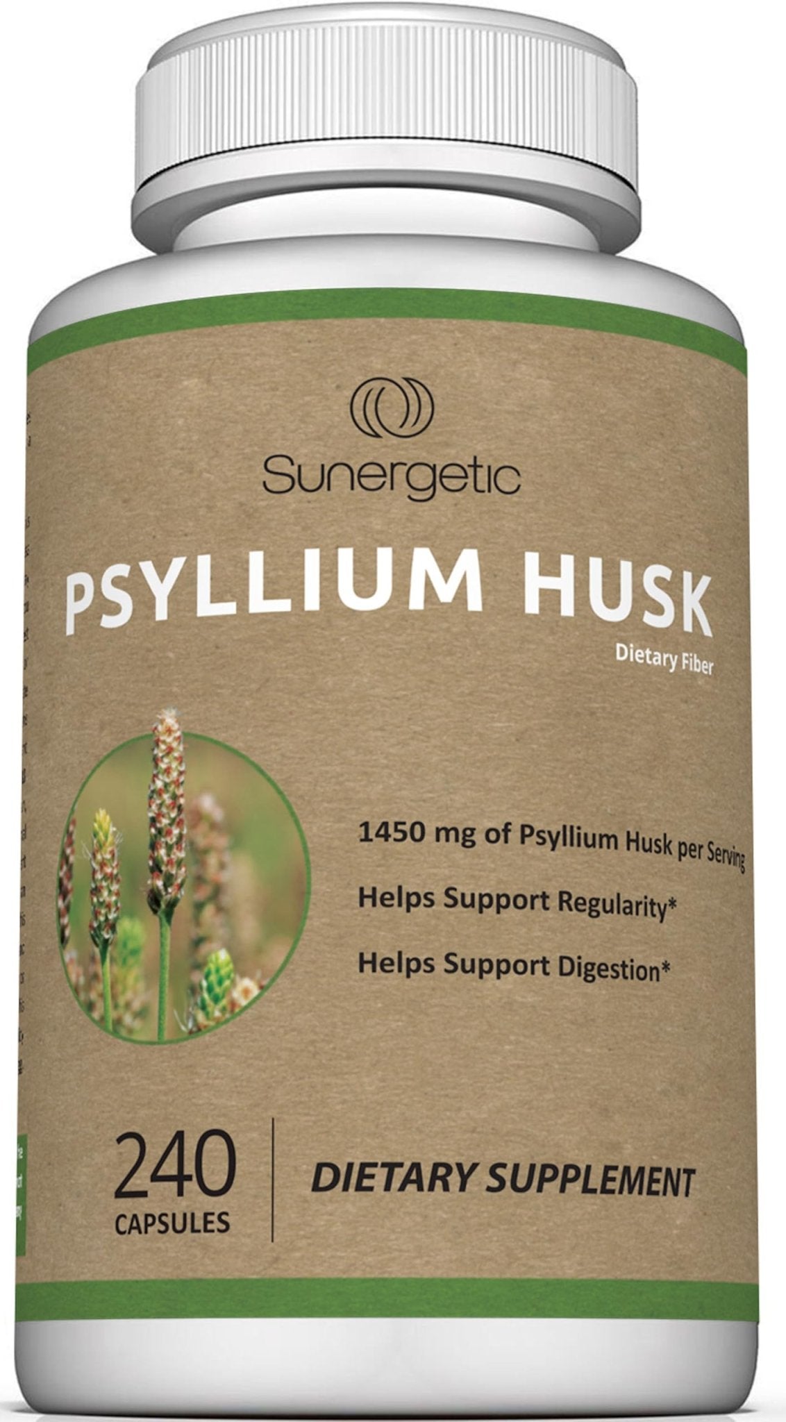 Premium Psyllium Husk Fiber Supplement 1450mg, 240 Capsules - Maple Wellness Supplements