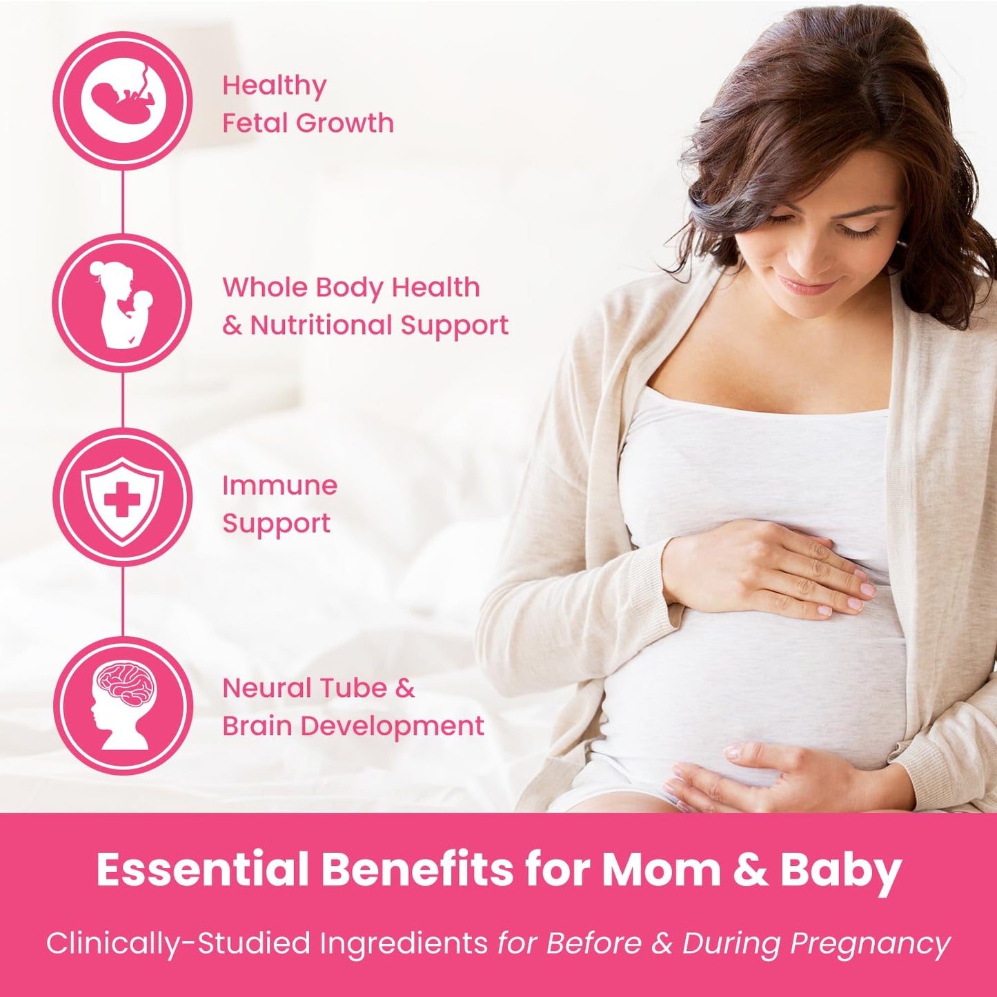 Prenatal Vitamin Gummies with DHA | Vegan Prenatal Vitamins for Women with Omega 3, Methylfolate, Choline & D3, Pregnancy Vitamins for Fetal Development - Maple Wellness Supplements