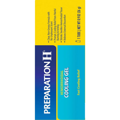Preparation H Hemorrhoid Cooling Gel with Aloe for Fast Discomfort Relief - 0.9 Oz Tube - Maple Wellness Supplements