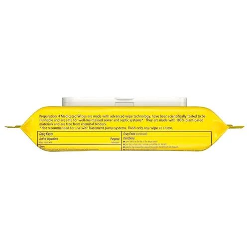 Preparation H Hemorrhoid Flushable Wipes with Witch Hazel for Skin Irritation Relief - 48 Count (Pack of 4) - Maple Wellness Supplements