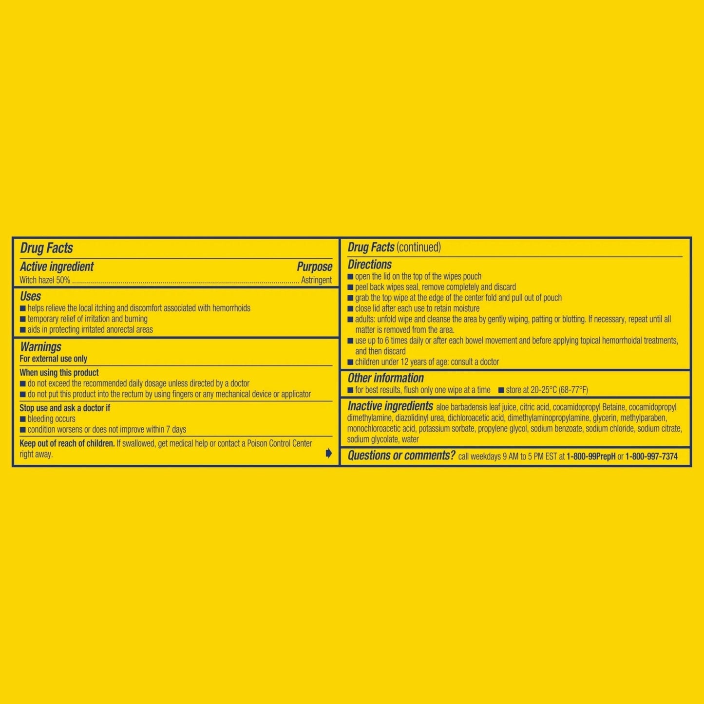 Preparation H Hemorrhoid Flushable Wipes with Witch Hazel for Skin Irritation Relief - 48 Count (Pack of 4) - Maple Wellness Supplements