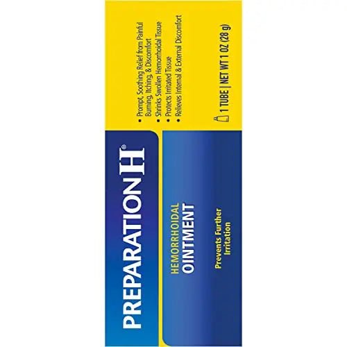 Preparation H Hemorrhoid Ointment, Itching, Burning and Discomfort Relief - 1 Oz Tube - Maple Wellness Supplements
