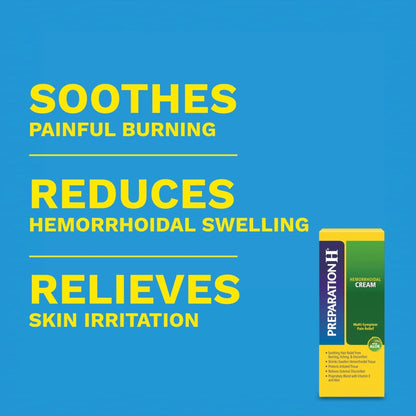 Preparation H Hemorrhoid Symptom Treatment Cream (2 x 1.8 Ounce Tube), Maximum Strength Multi-Symptom Pain Relief with Aloe - Maple Wellness Supplements