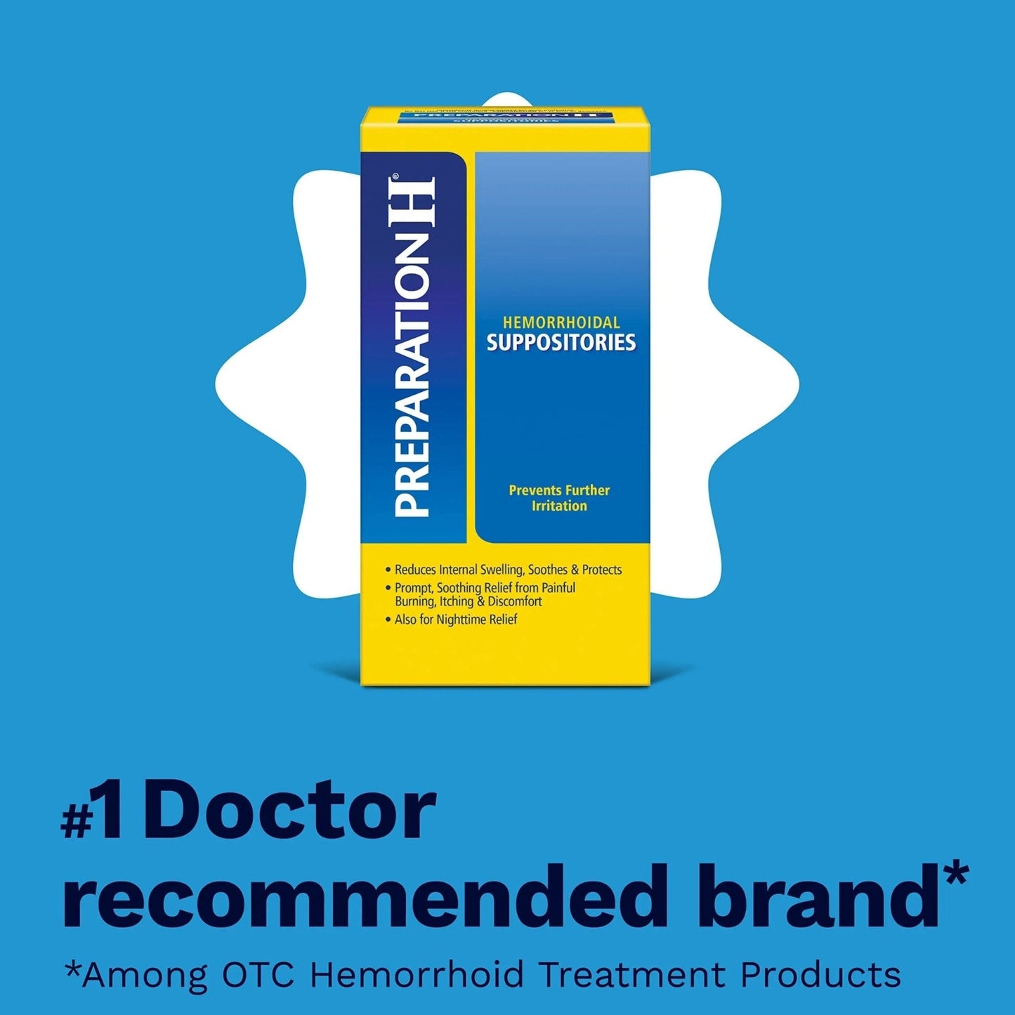 PREPARATION H Hemorrhoid Symptom Treatment Suppositories, Burning, Itching and Discomfort Relief (48 Count) - Maple Wellness Supplements