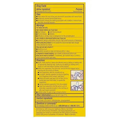 PREPARATION H Hemorrhoid Symptom Treatment Suppositories, Burning, Itching and Discomfort Relief (48 Count) - Maple Wellness Supplements