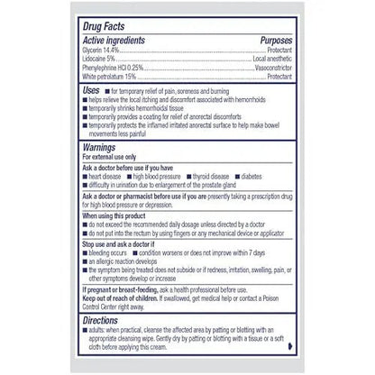 Preparation H Rapid Relief Hemorrhoid Cream with Lidocaine, Numbing Relief for Swelling, Pain, Burning and Itching - 0.75 Oz Tube - Maple Wellness Supplements