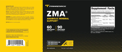 Primaforce ZMA Dietary Supplement, 180 Capsules - Maple Wellness Supplements