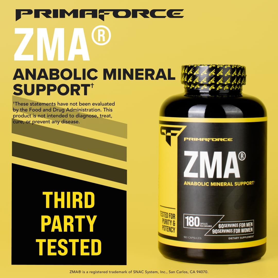 Primaforce ZMA Dietary Supplement, 180 Capsules - Maple Wellness Supplements